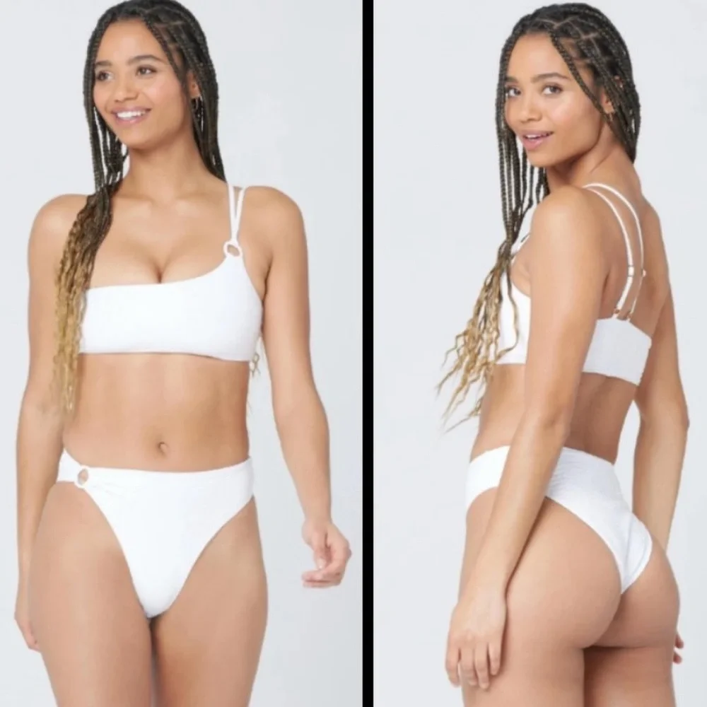 NEW! LSpace Set Indiana top and Jones Bottom Bitsy in gloss white gator - Picture 9 of 15